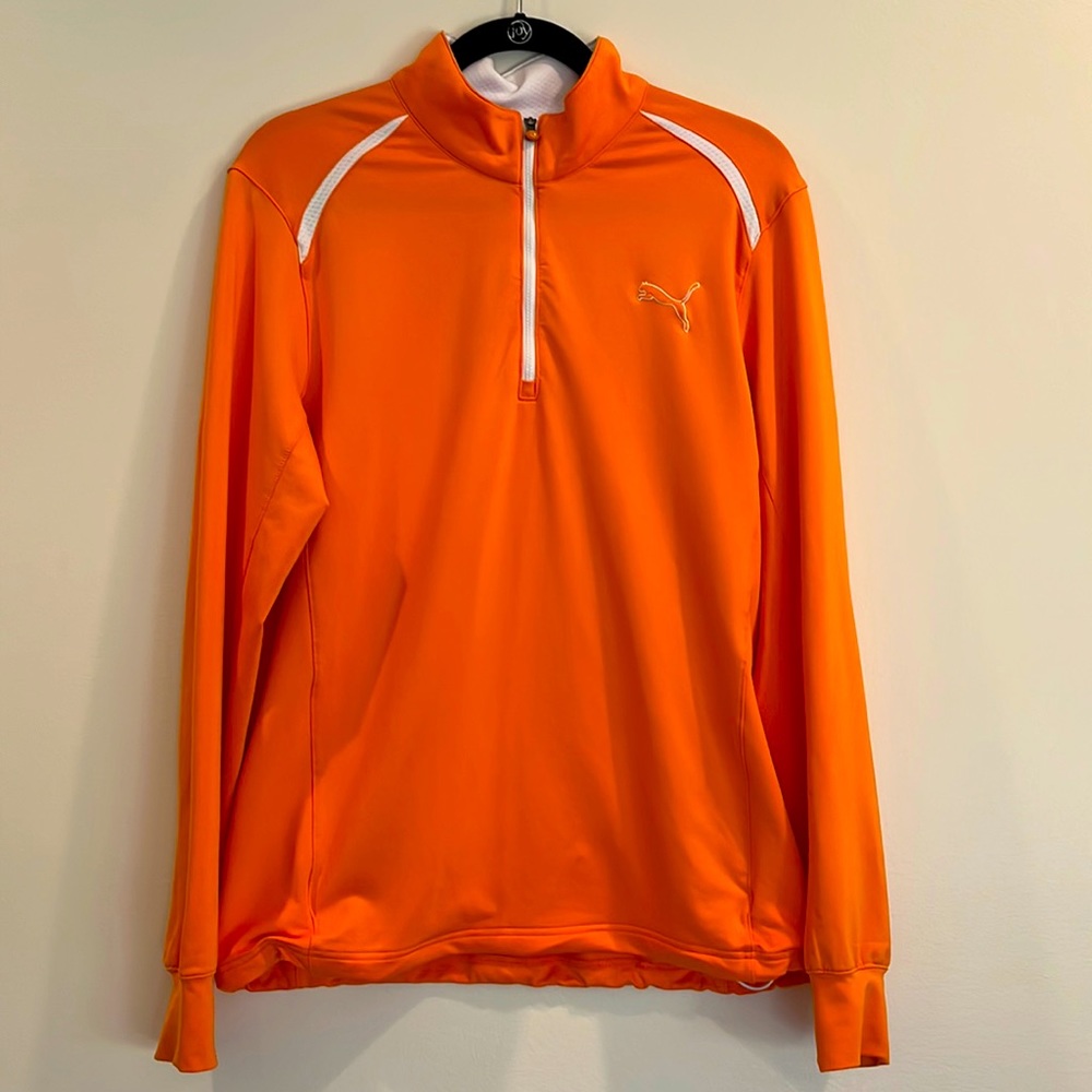 Puma, small, Rickie Fowler orange golf, Quarter zip.